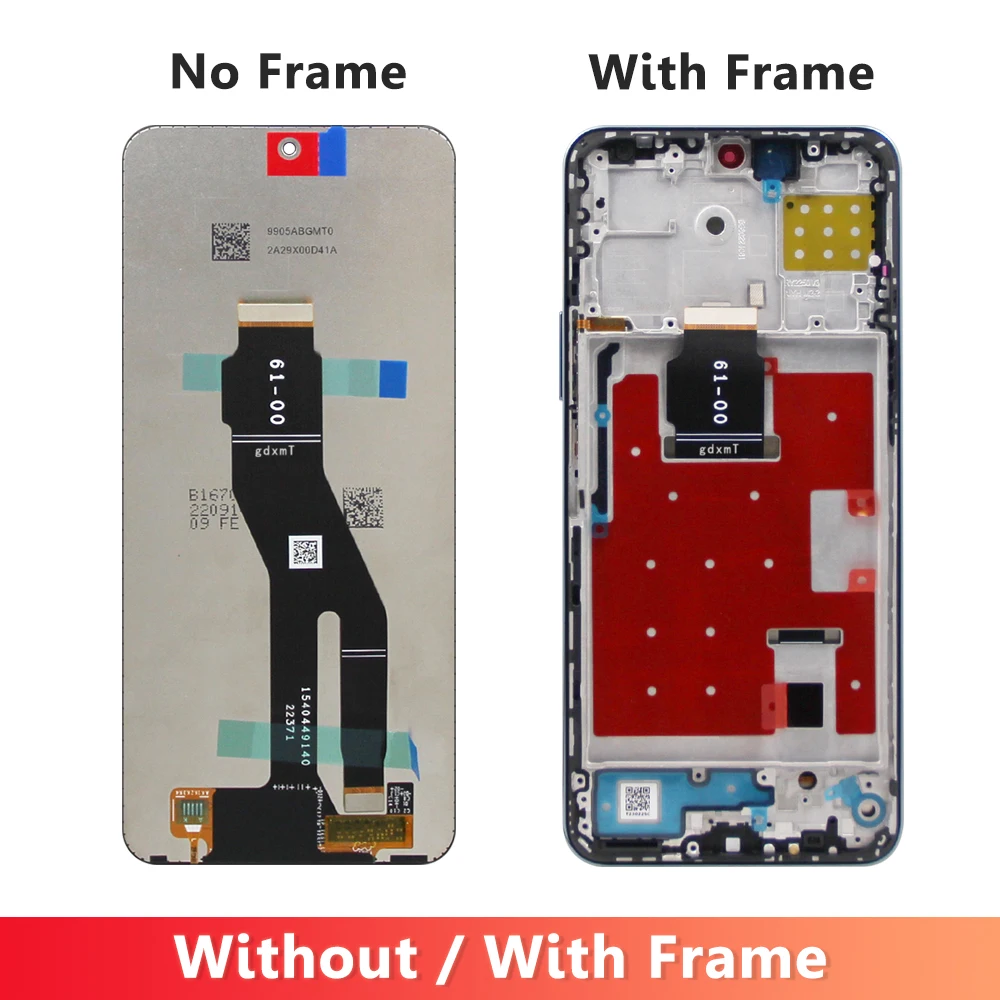 6.7 inch For Honor X8a LCD CRT-LX1 CRT-LX2 CRT-LX3 Display Touch Screen Digitizer Assembly for honor x8a Screen with Frame