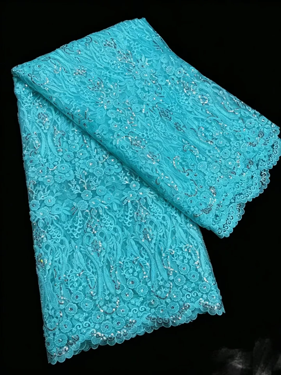 African Guipure Cord Lace Fabric High Quality 5 Yards Nigerian Water Soluble Lace for Women's Wedding And Party Sewing AT2935