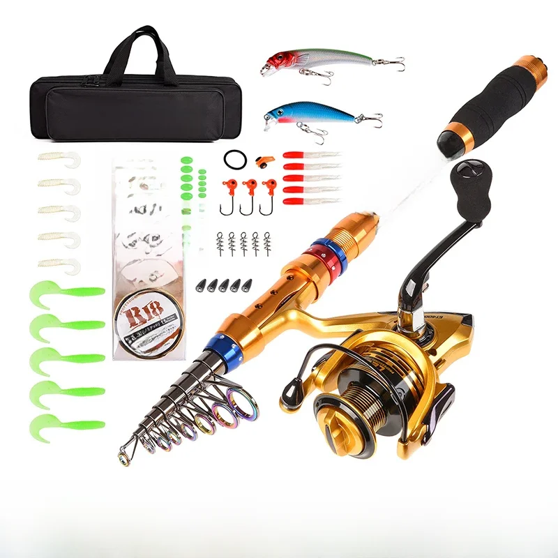 1,8-3,6 m Feeder Meer Pol Combo Carbon Teleskop Spinning Angelrute Reel Set Kurze Reise Pole Combo