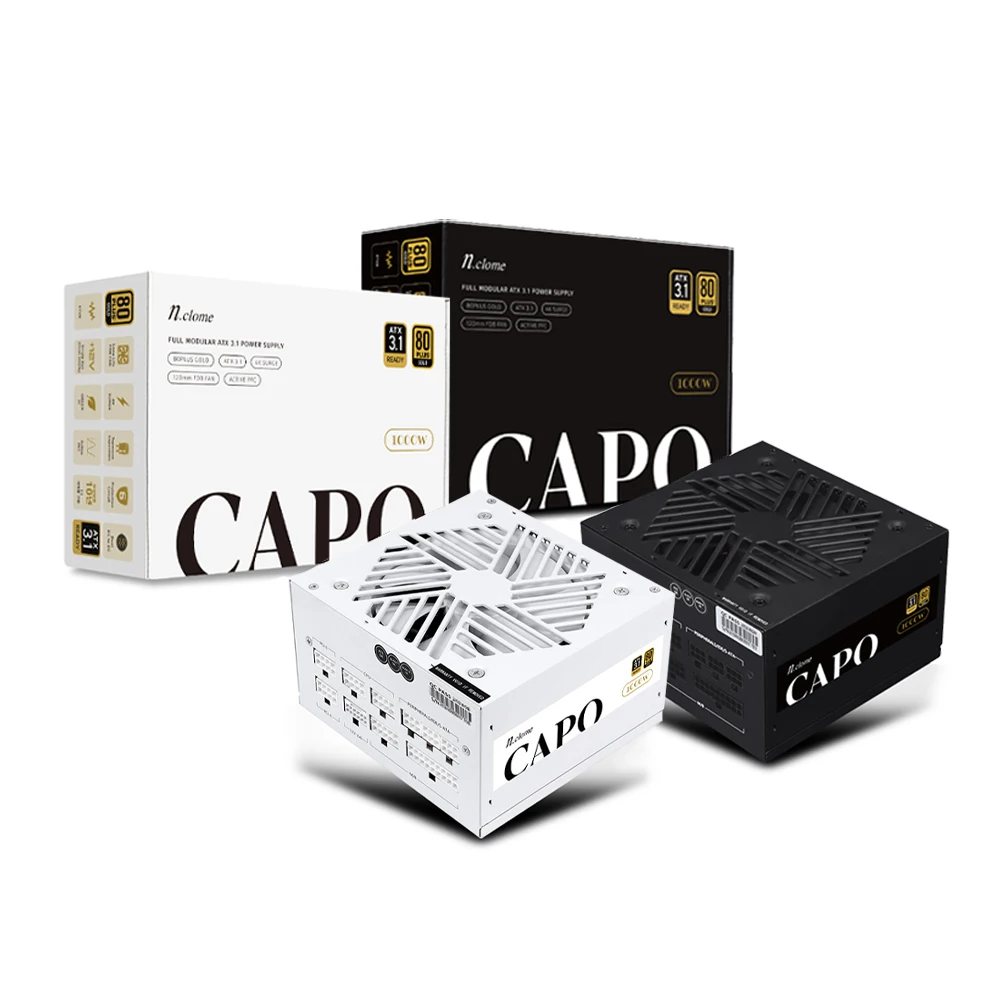 Enclom CAPO 1000W 80PLUS GOLD Full Modular ATX3.1 Power-SplyBlack