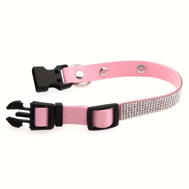 Anpassbares Glänzendes Strass-Katzenhalsband mit Namens- und Telefnumdruck, Verstellbar, Langlebiges Polyester für Kätzchen – Detail 7