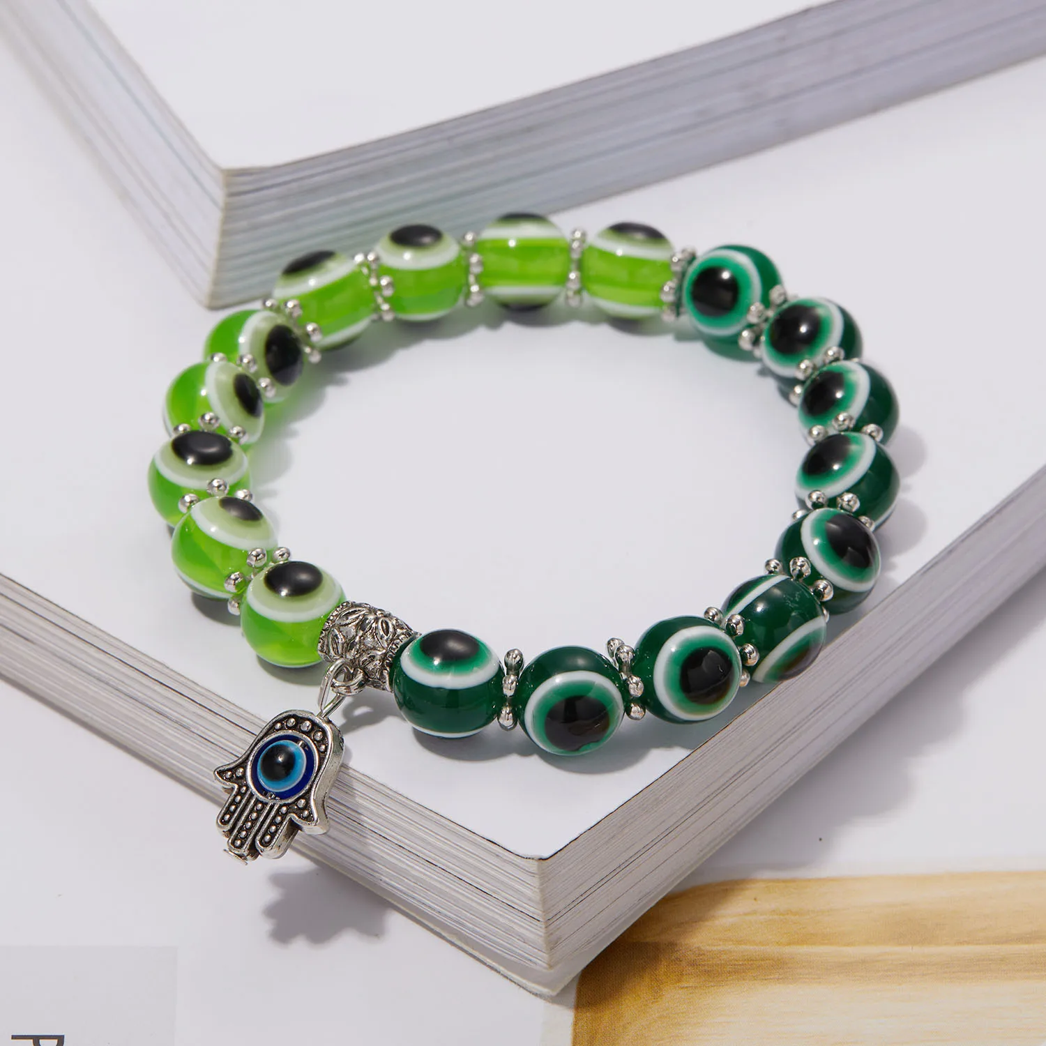 محظوظ التركية عين الشر سوار مُزين بالخرز 2022 تصميم جديد عيون ملونة فاطمة أسورة يد أساور للنساء الرجال زوجين مجوهرات