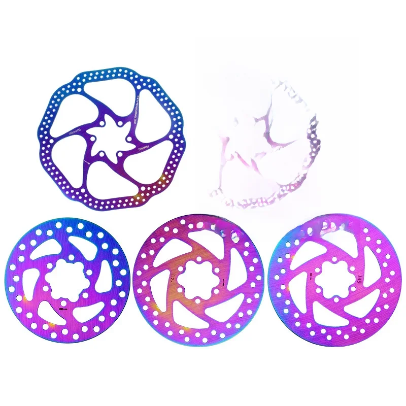 AliExpress NONE Colorful Mountain Bike Hollow Disc Brake Disc Electric Bicycle Brake Rotor 120/140/145/160/180mm Scooter Bicycle Accessories