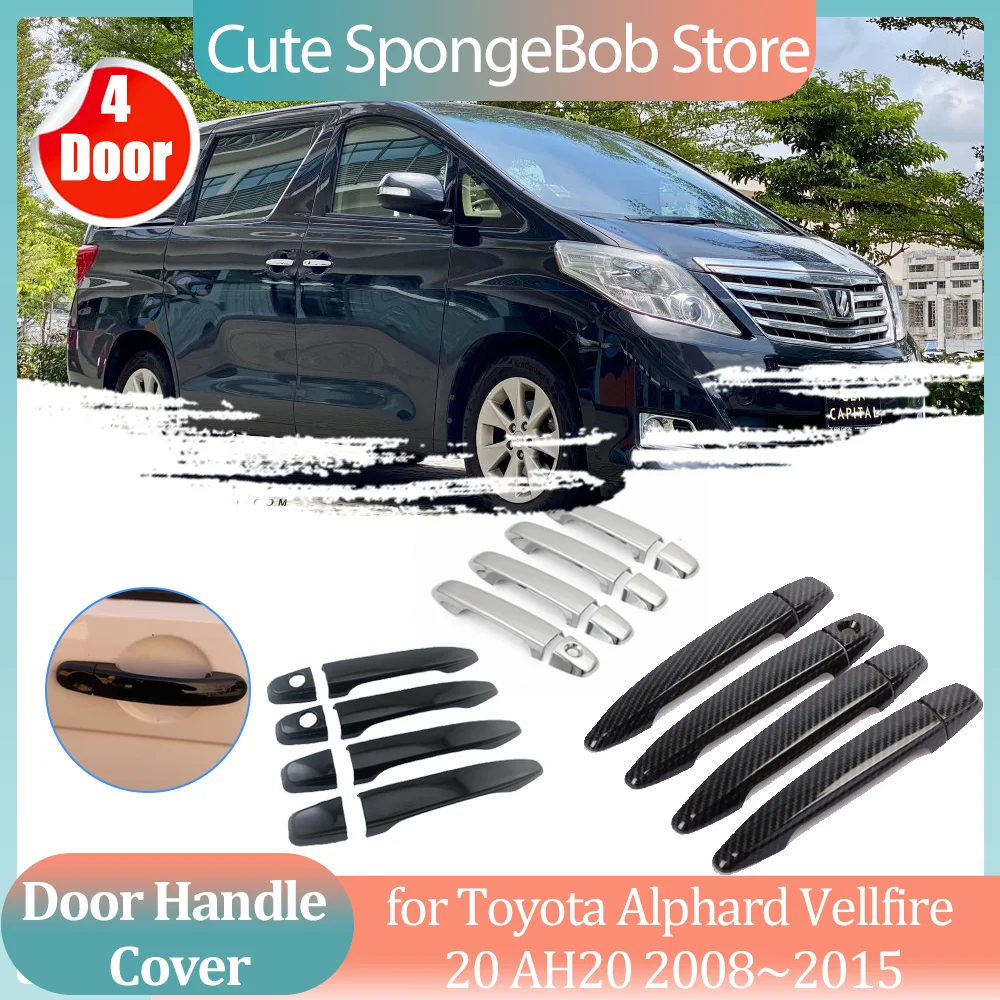 

Крышка ручки автомобиля для Toyota Alphard Vellfire 20 AH20 2008 ~ 2015 2009 2010 2011 2012 2013 2014 черная наклейка на дверь из углеродного волокна Декоративная полоса крышка аксессуары
