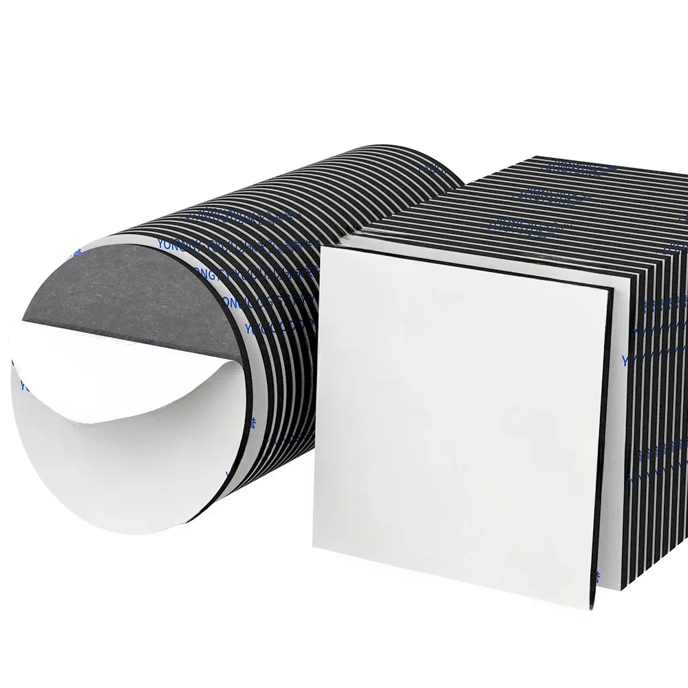 10 tampons adhésifs Double face, ruban de montage robuste, ruban en mousse pré-coupé de 3mm d'épaisseur, tampons solides noirs Super collants rectangulaires