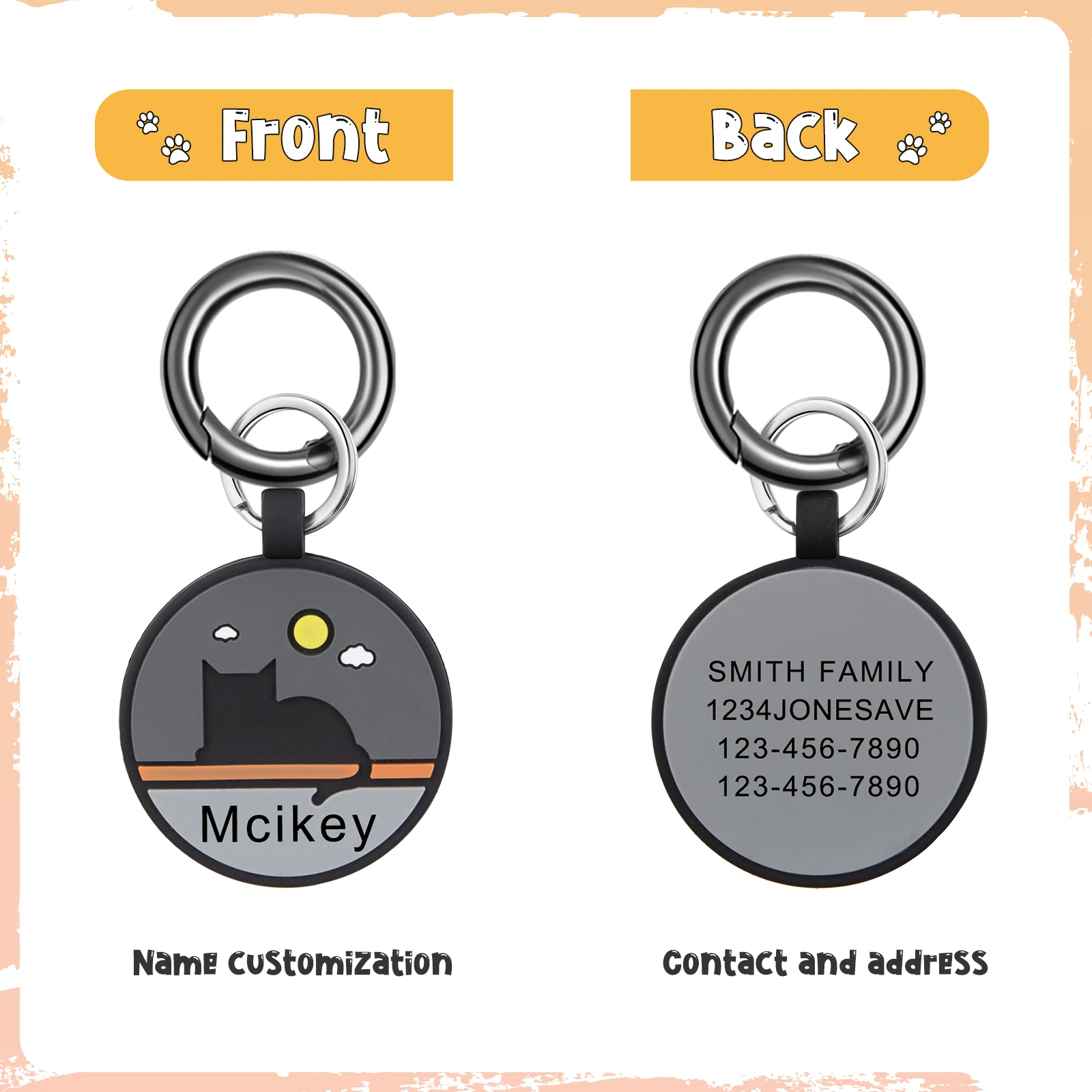 1 pc Personalized Pet Cat Dog ID Tag Tag Collar Accessories Customized Name and Text Charm Supplies For Dog Tag Products