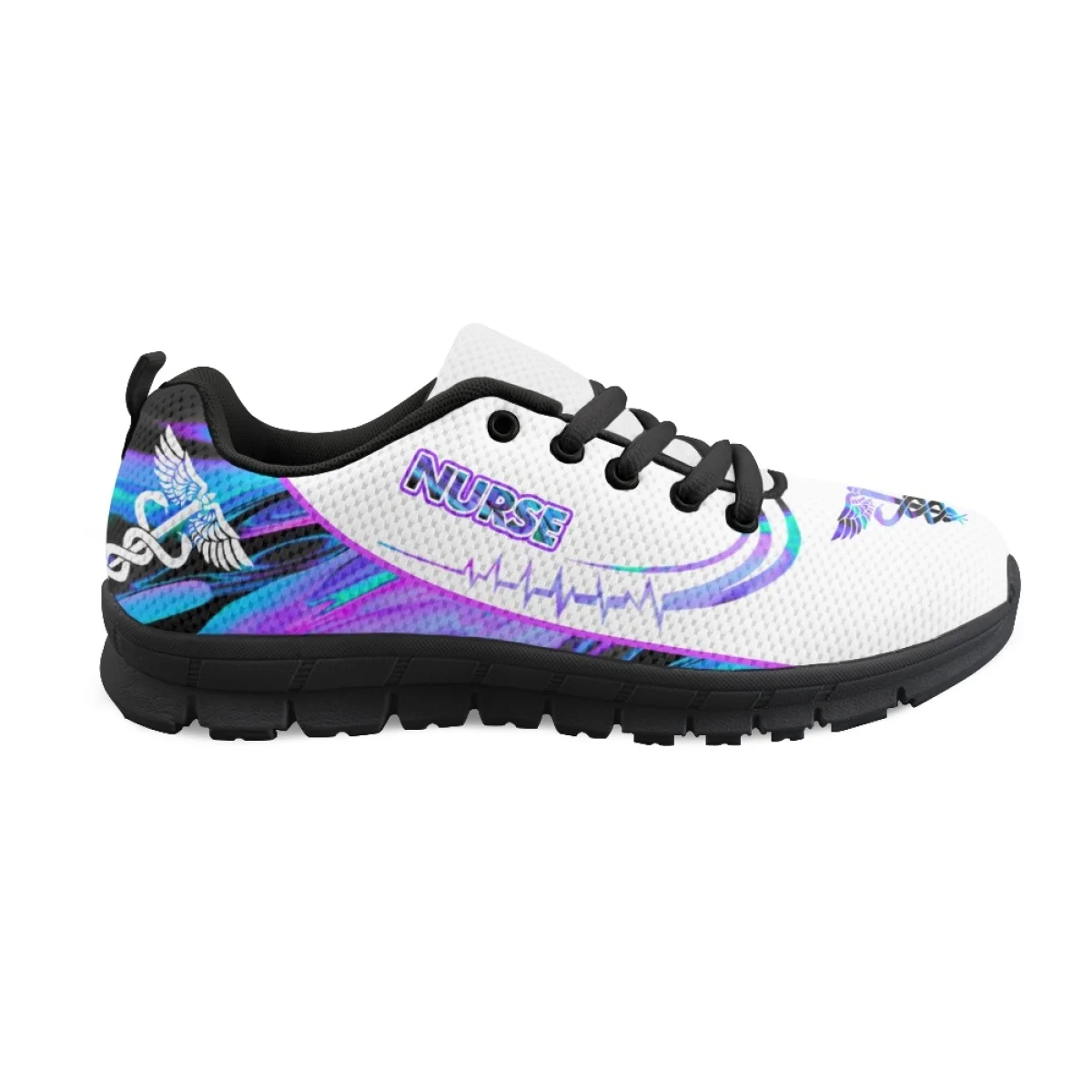 INSTANTARTS Gradient Paramedic EMT EMS Pattern Lace-up Flat Shoes Women's Casual Sneakers Outdoor Walking Shoes Sport Tennis Hot