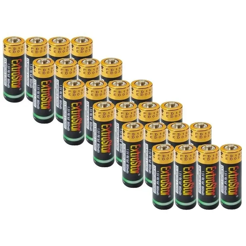 24 Pilas Salinas De AA LR6 Granel Bulk Bateria Secas De Carbón