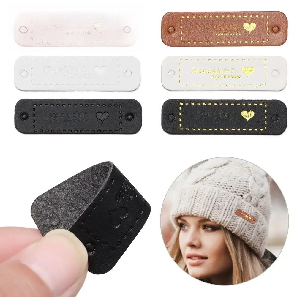 Étiquettes bronzantes faites à la main avec amour, vêtement en cuir fait à la main, artisanat de bricolage Attro, 20 pièces