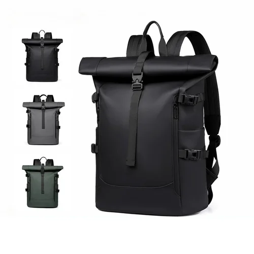Imagen 1 del producto Nuevo Bolso de Hombro para hombre, mochila de viaje con borde enrollado para ordenador de negocios, ocio al aire libre, moda para ir al trabajo