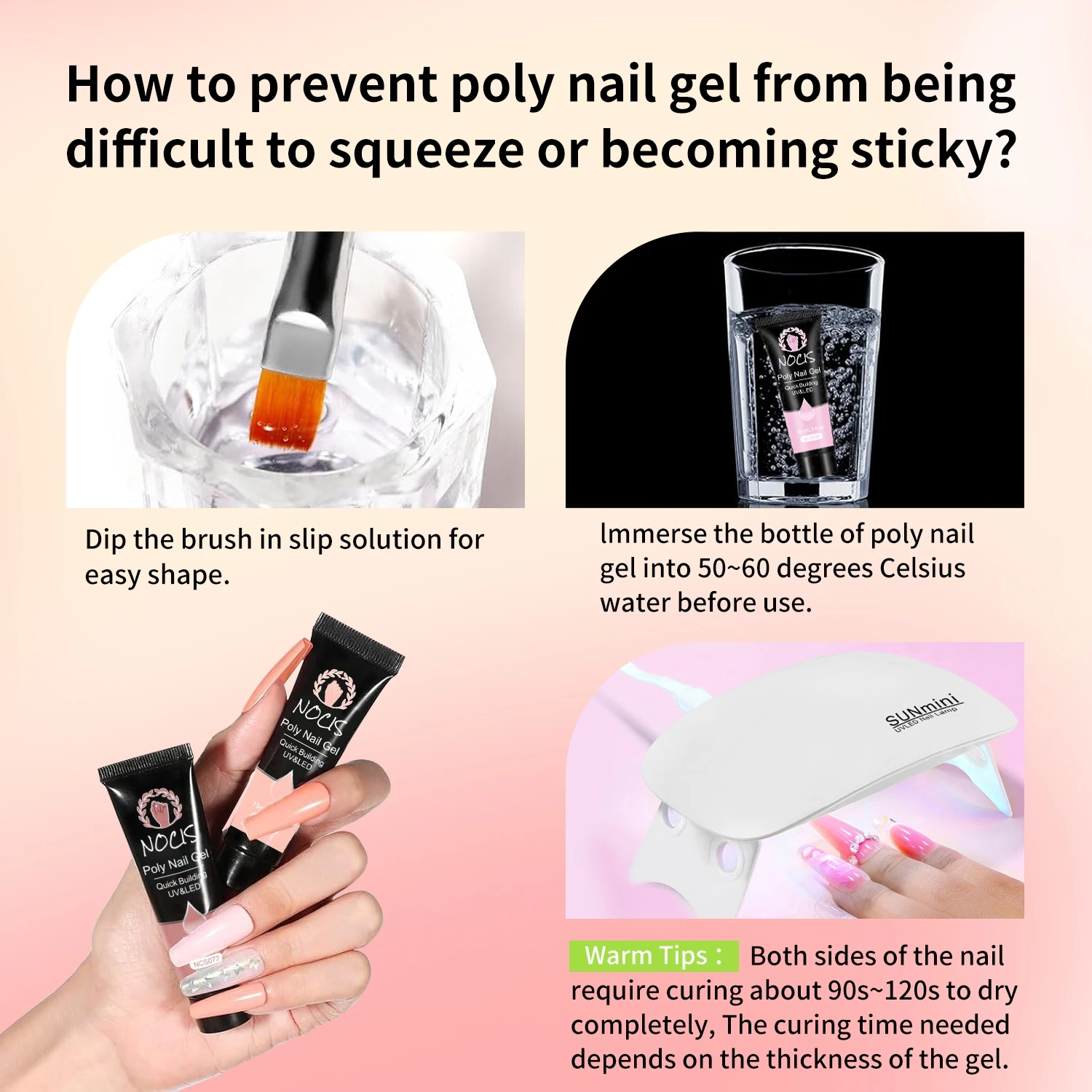 NOCIS Manicure Poly Extension Gel Kit, Set Polygel/Nail Gel for Nails - Spring and Summer Limited Edition Valentine's Day Gift. gallery 3
