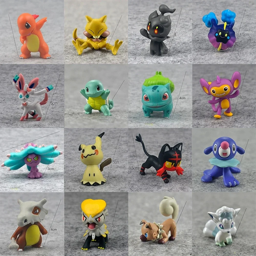 Petite figurine pour enfants, cadeau d'anniversaire, jouets créatifs, monstre de combat, modèle elfe, Psycanard Piplup Mew Mewtwo, décor animé