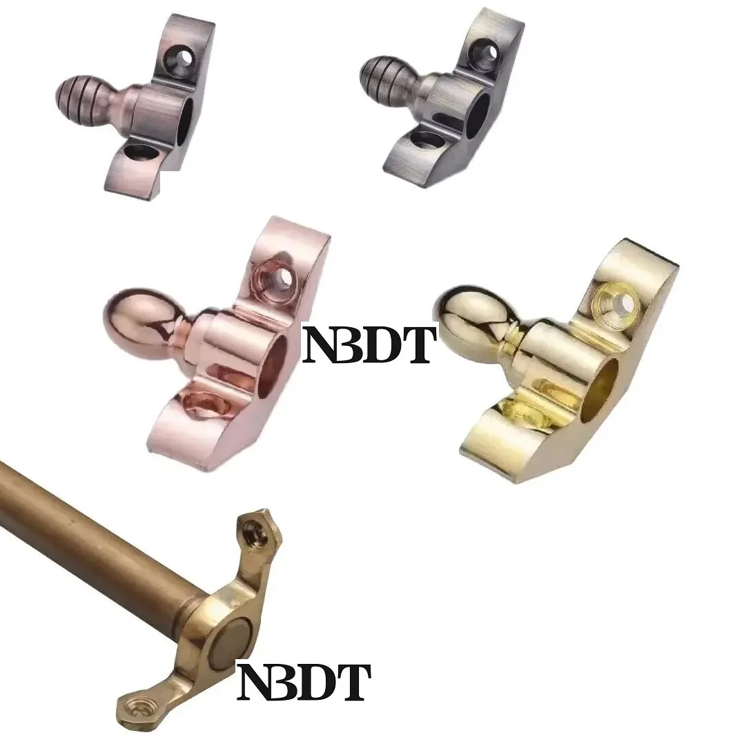 4Pcs(2Pairs) Stair Rod Carpet Holder Brackets With End Finial-----NO Rod Included