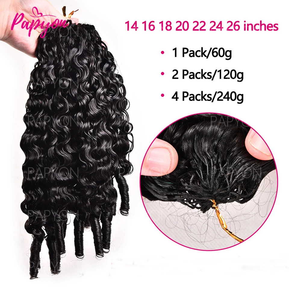 Extensión de cabello humano rizado birmano para crochet, onda de agua brasileña, tejido pre-separado sin nudos, pluma, extensiones para crochet 5