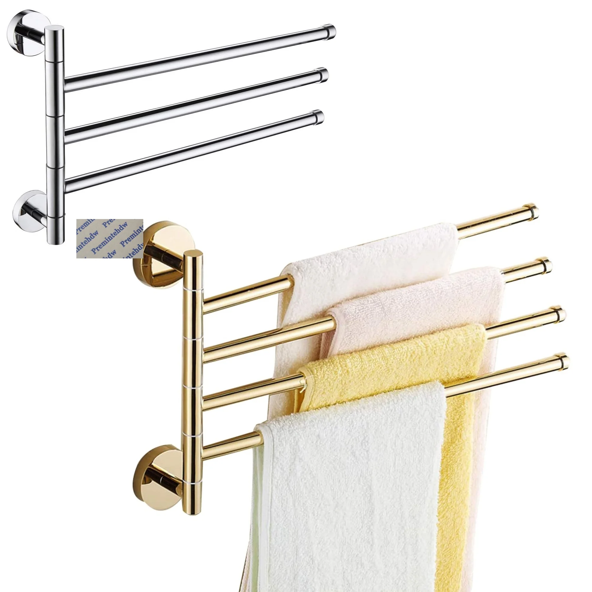 

1Piece Wall Mount Brass Bar Towel Holder Folding Swivel Arm Bathroom Gold Chrome