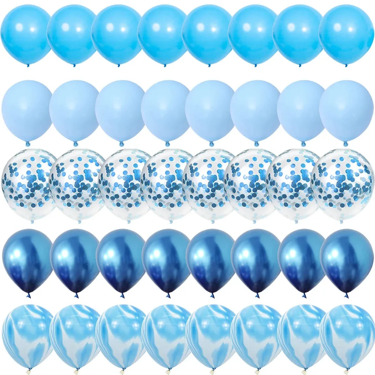 40 pièces bleu ensemble ballons métal Latex confettis ballon mariage saint valentin Globos bébé douche fête d'anniversaire décorations