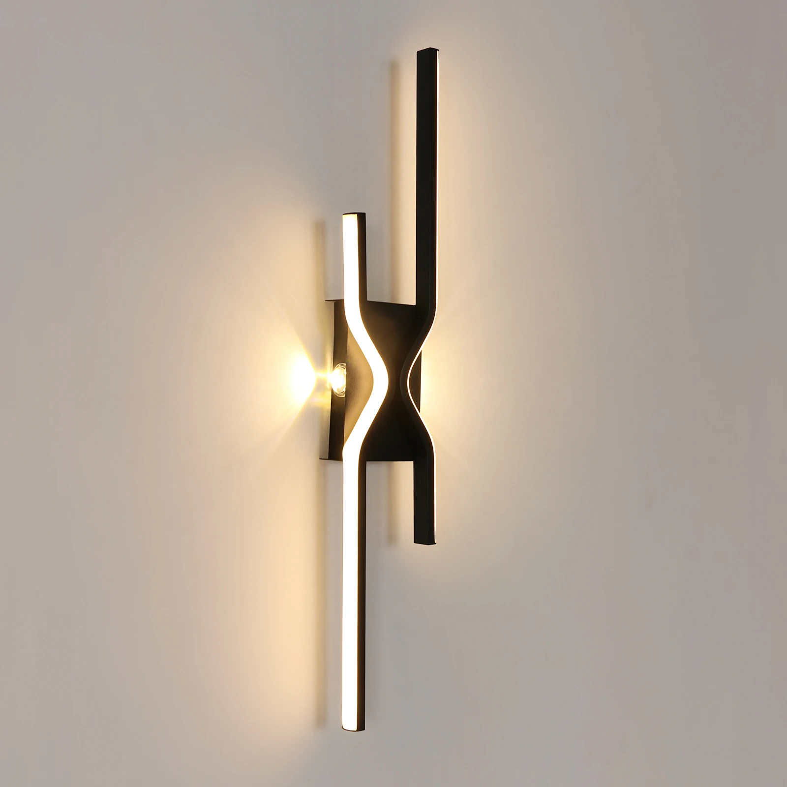 LED-Wandleuchten für den Innenbereich, 25 W, Wandleuchte, moderne schwarze LED-Wandleuchte für Schlafzimmer, Wohnzimmer, Flur, Treppe, Waschtisch, 3000 K W