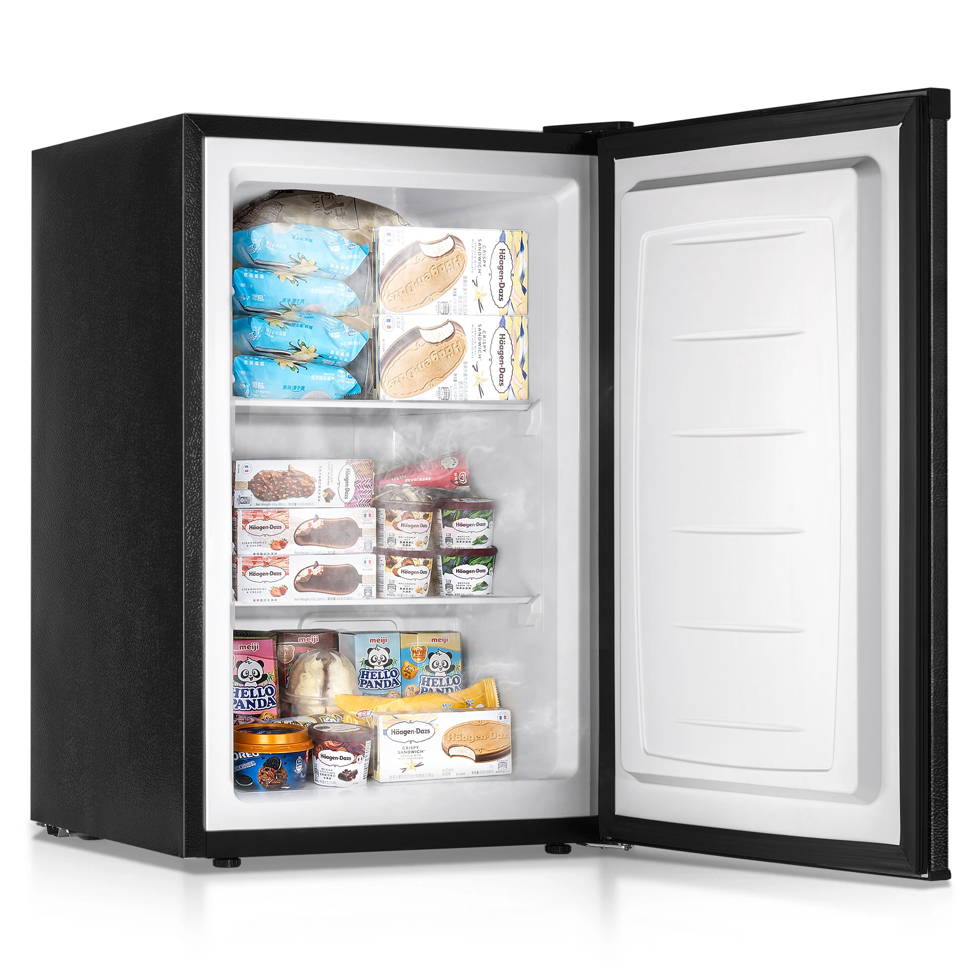 EUHOMY 3.01 Cu.ft Upright Freezer,Single Door Compact Design,Reversible Stainless Steel Door Suitable for Home,Dorm,Apartment