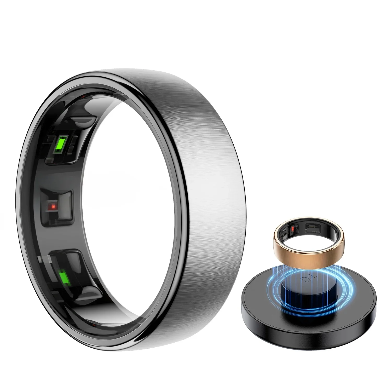 Uhoofit R10 Smart Ring met oplaadstation Heren Dames Gezondheid Slaap Hartslagmeting IP68 & 5ATM Waterdichte multisportmodus - afbeelding 2