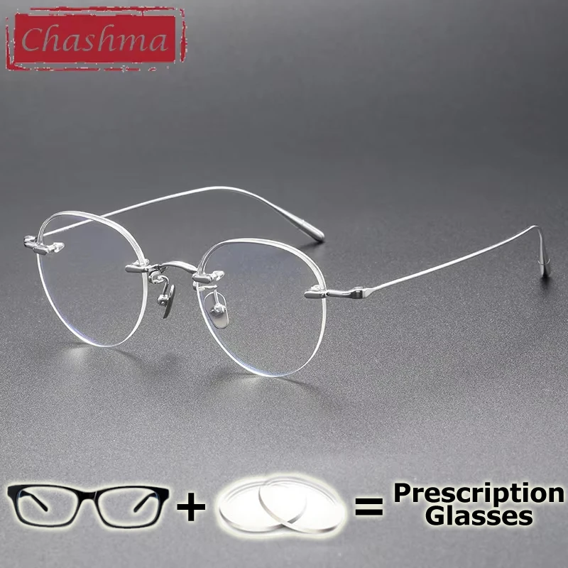 

Очки по рецепту Chashma из чистого титана, фотохромные очки для близорукости, оправа для женщин, прогрессивные оптические очки с рецептом для мужчин