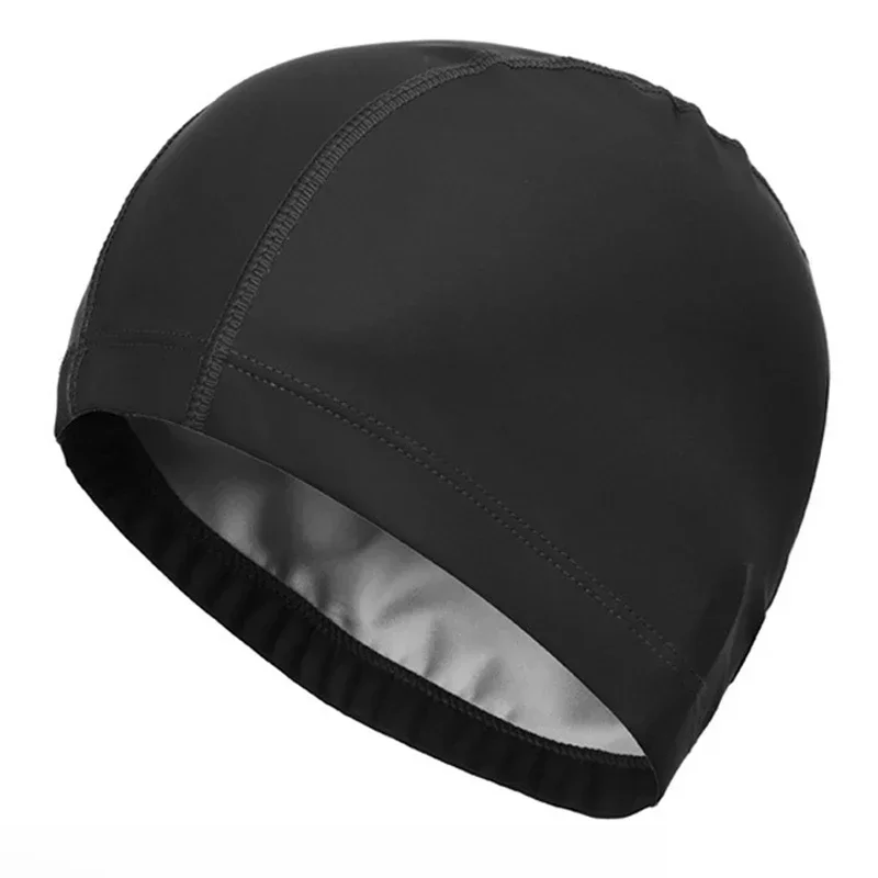 Nouveau tissu PU imperméable protéger les oreilles cheveux longs Sport nautique piscine natation bonnets de bain chapeau grande taille pour hommes et femmes adultes
