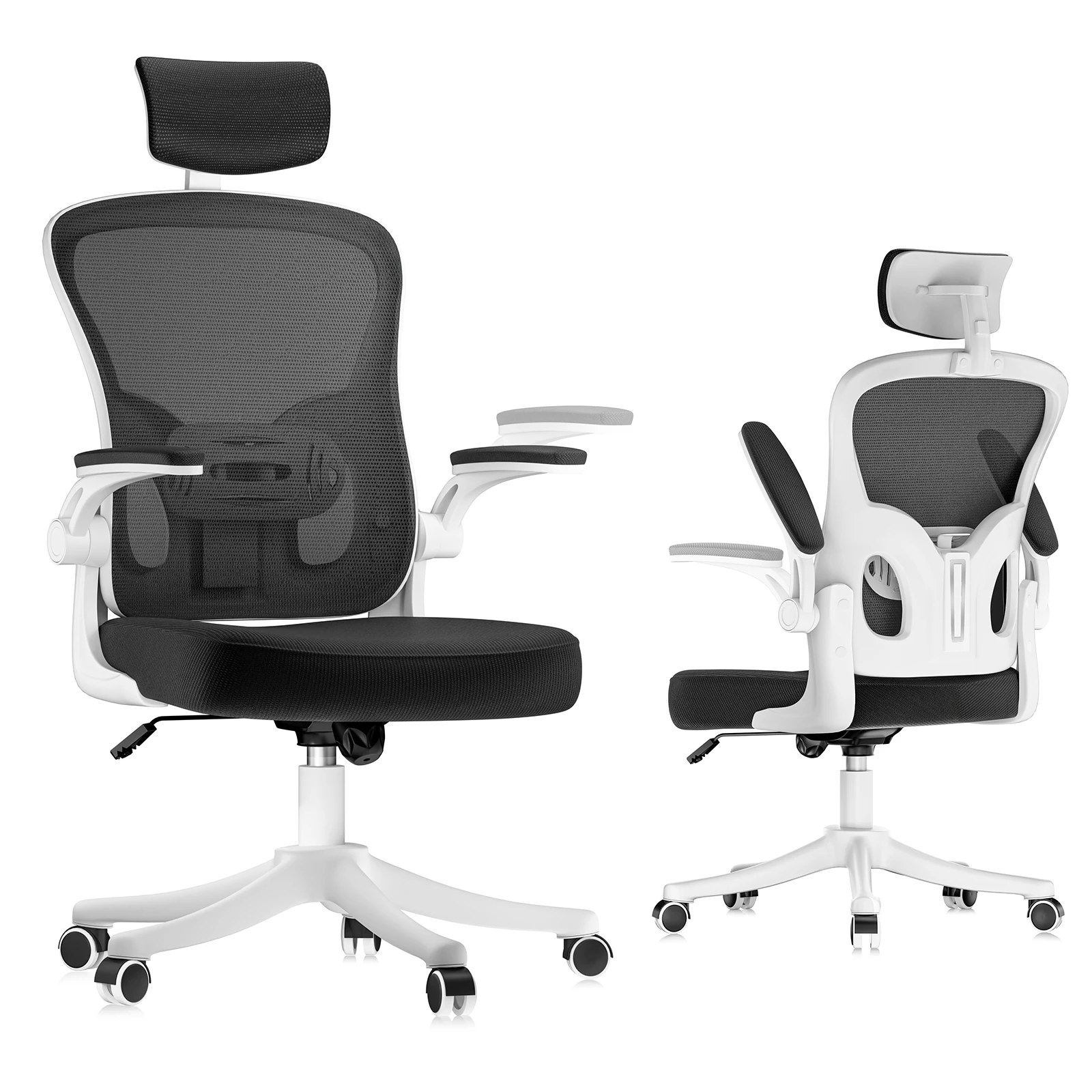 GartistGO Ergonomischer Bürostuhl mit atmungsaktivem Mesh-Element, Schreibtischstuhl mit verstellbaren Armlehnen, Lordosenstütze und Rückenlehnenverstellung