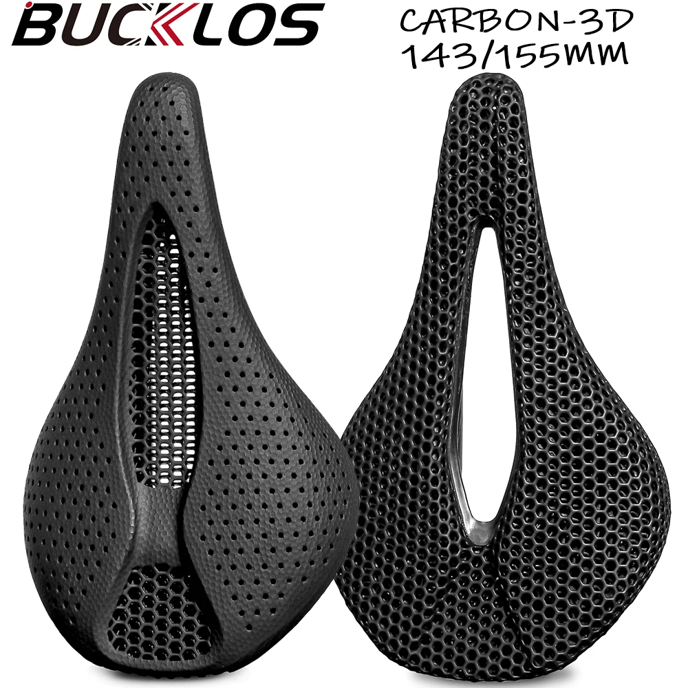 

BUCKLOS Full Carbon 3D Printed Bike Saddle 143mm 180g 7*9 High Modulus Carbon Fiber Bicycle Seat Cushion 3D Racing Bike Saddle