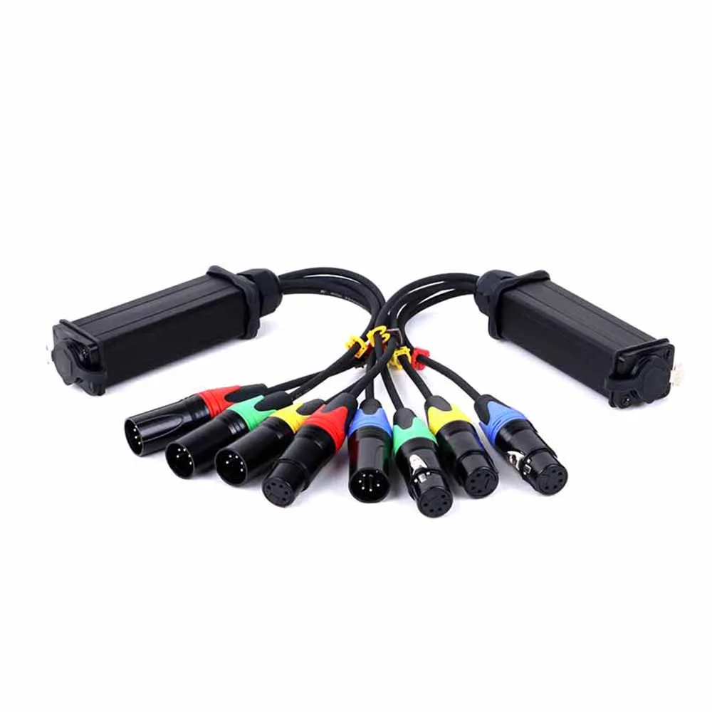 4 Channel 5Pin XLR Male+Female Multi Network Receiver to Ethercon Cable-XLR,DMX Channels Over STP RJ45 Cat5/Cat6 Ethernet Cord