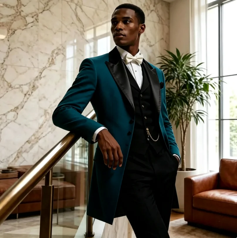 Black Tailcoat For Men Wedding Formal Shawl Lapel 3PCS Suit Groom Suit Set Jacket Vest Pants Wedding Occasion Customized