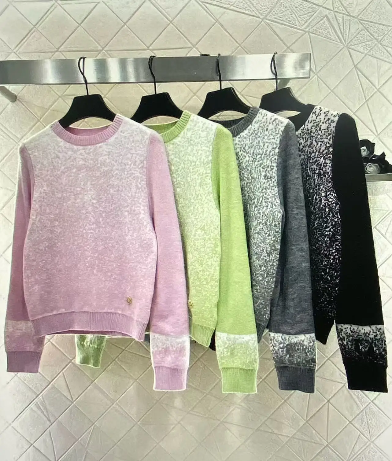 

Fashion 4-color Snowflake Pattern Women Wool Knit Long-sleeved Sweater25 Fall/Winter New Slim Pullover Top YF10