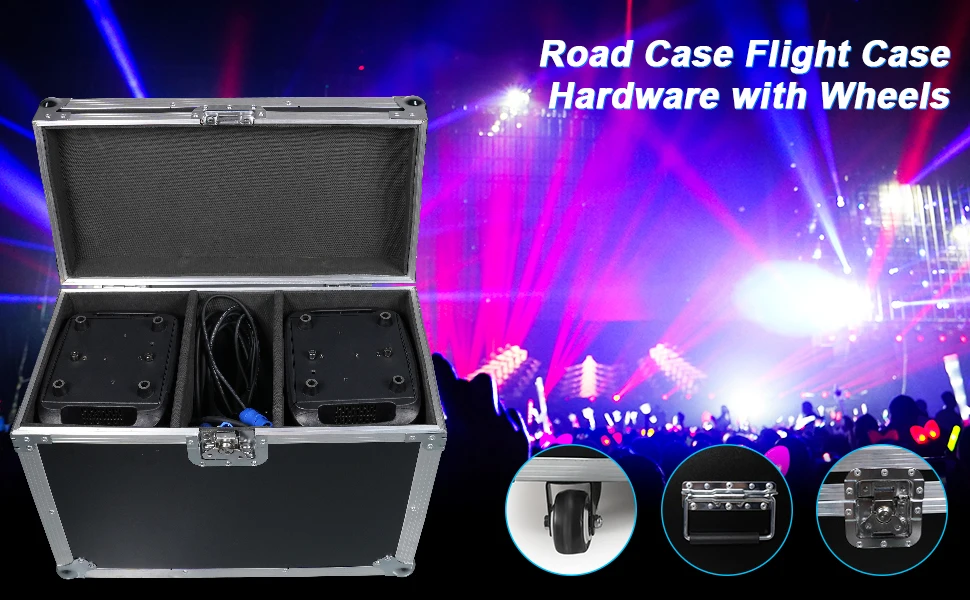 Fieryzeal Big Size Flight Case Flycase Flightcase Stage Light Shockproof with Wheel for 150W Moving Head Light Case Led Light Dj
