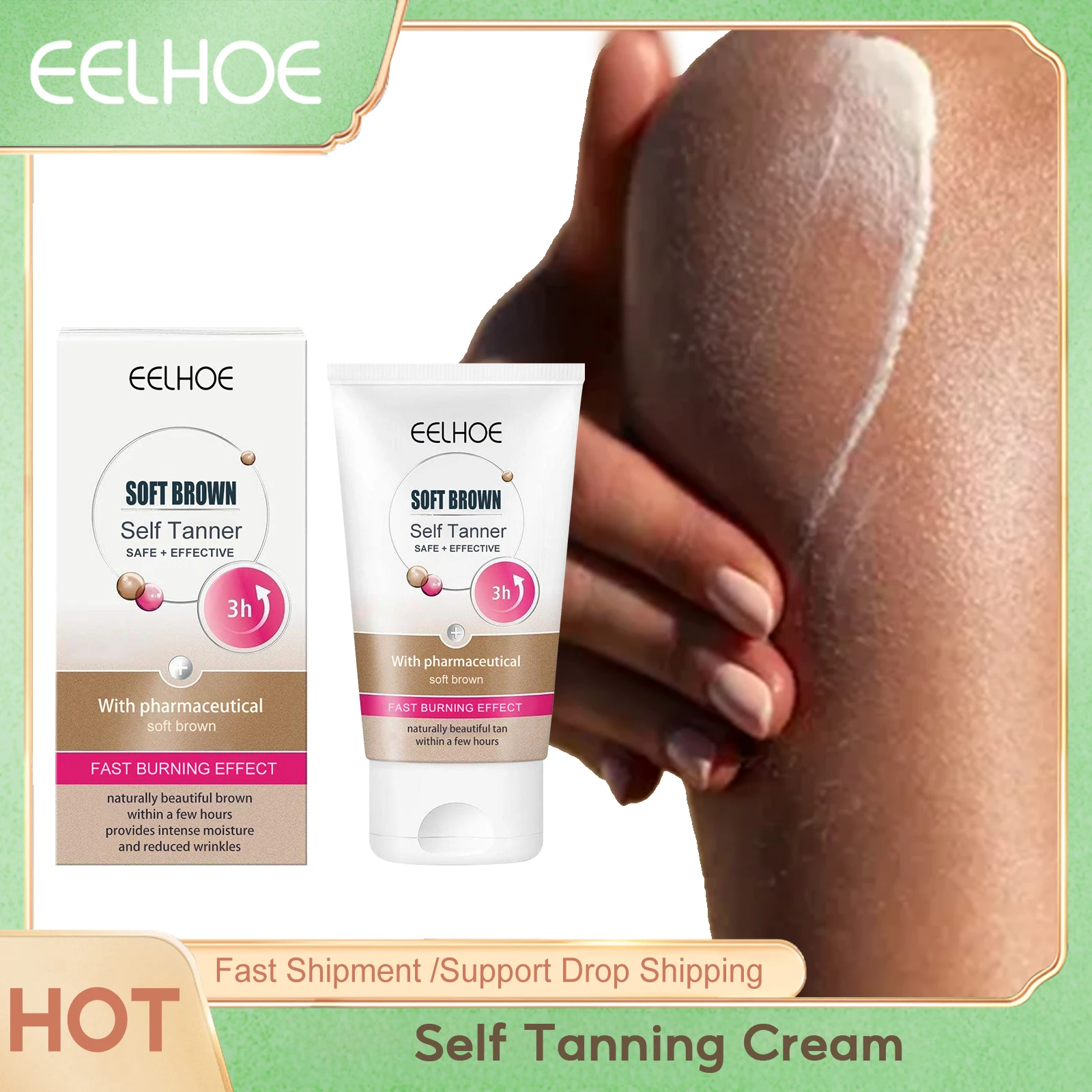 EELHOE Body Bronzer Cream Sun Tanning Protection Fake Tanner Self Tanning Moisturizer Sunless Tanner Body Tanning Cream 30ml