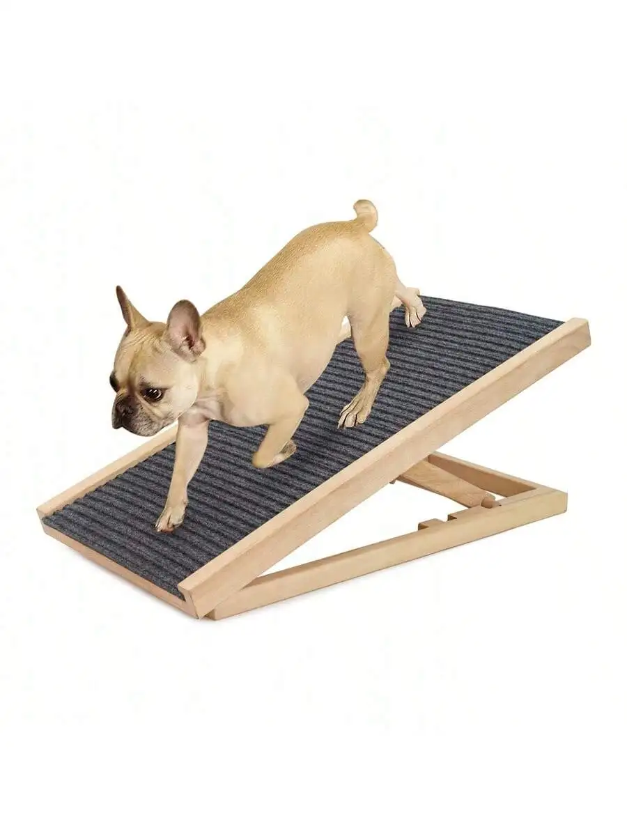 Verstelbare hondenklimladder van massief hout, antislip, voor op de bank, maat M, voor honden