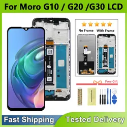 6.5'' For Motorola Moto G10 LCD XT2127-2 Display Touch Panel Screen Digitizer For Moto G20 LCD G30 XT2129-1 Display With Frame