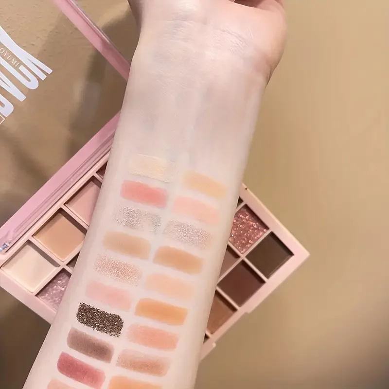 Paleta cieni do powiek 25 kolorów z wysokim połyskiem w odcieniach różowego brązu, matowe brokaty, do makijażu codziennego, suchy różowy cień do powiek