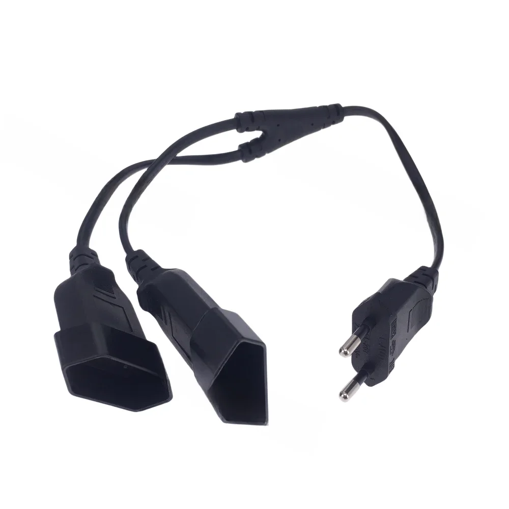 0.4M CEE7/16 EU 2 broches mâle à femelle double sortie, rallonge de sortie à 2 voies câble séparateur de puissance européen M/F
