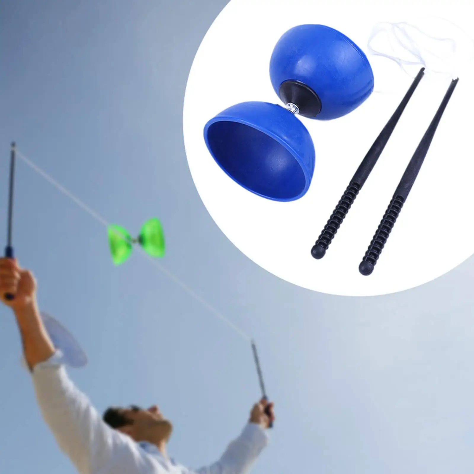 Diabolo Speelgoed Chinese Yoyo Diabolo Set Dubbelkoppig met Drievoudige Lagers Draagbare Jongleerspeelgoed Dikker Top voor Volwassen Kind Beginner