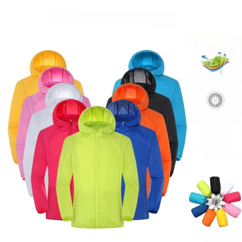 Veste de pluie de Camping pour hommes et femmes, vêtements de Protection solaire imperméables, vêtements de pêche et de chasse, coupe-vent en peau à séchage rapide avec poche