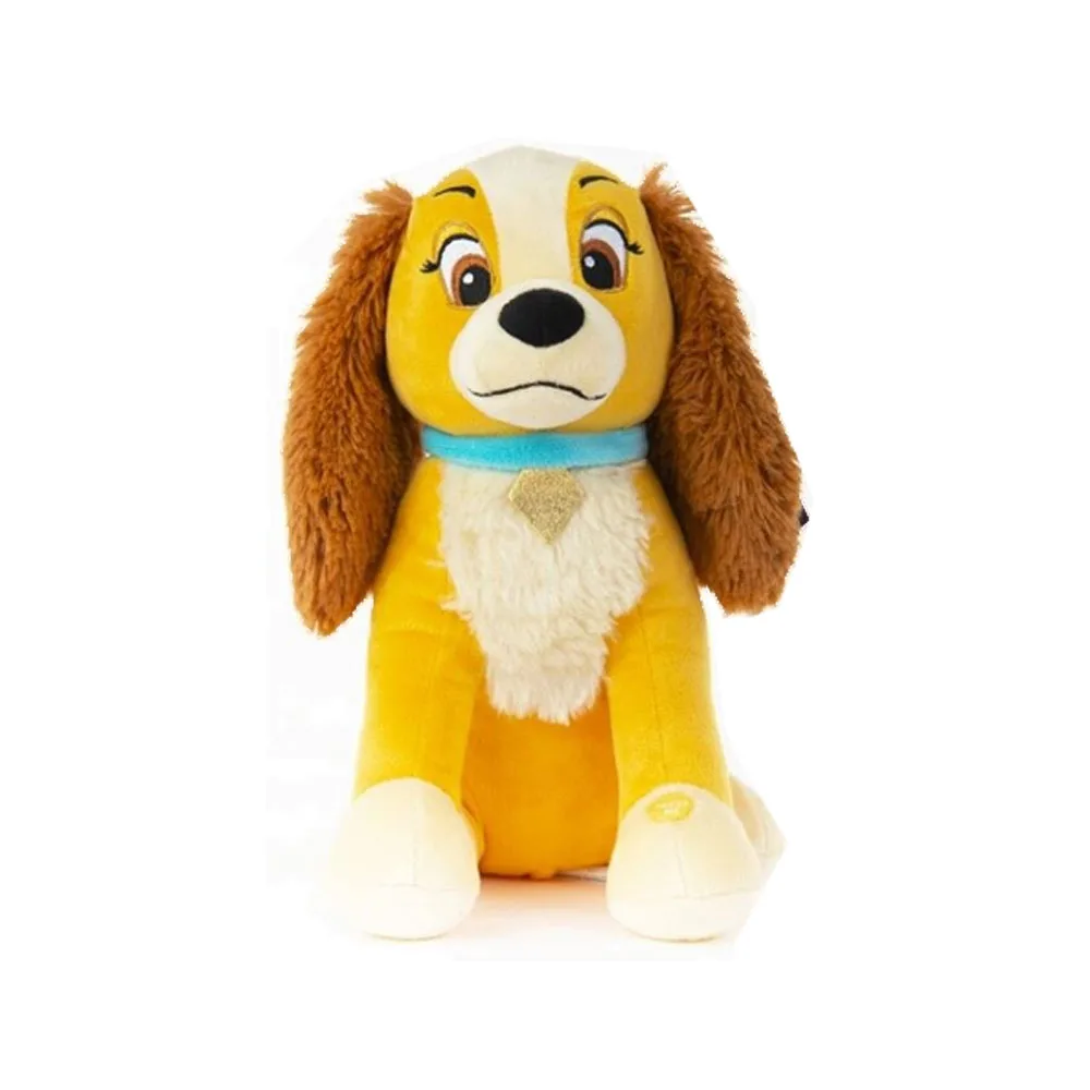 Plush disney lady dog medium sitting plush with sound 30cm,disney,play by play, dog, puppy,