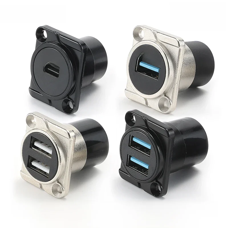AVSSZ Adapter danych USB 3.0 2.0 Typ C Przedłużacz Złącza Moduł danych komputerowych Pojedynczy/podwójny interfejs Metalowy kształt D Mocowanie — zdjęcie produktu 7