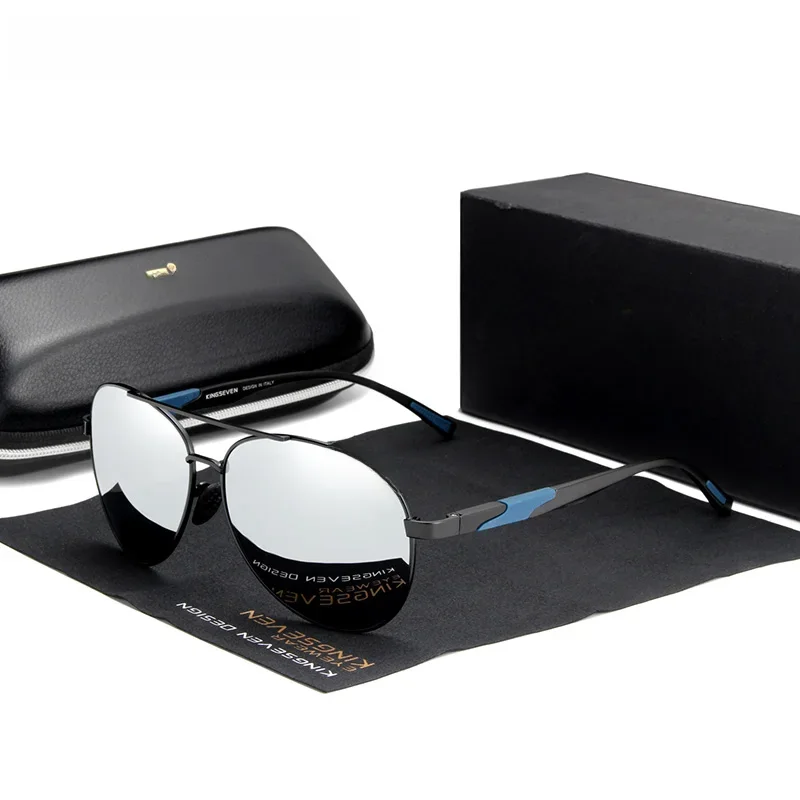 KINGSEVEN męskie aluminiowe okulary przeciwsłoneczne z polaryzacją klasyczne markowe okulary przeciwsłoneczne EMI chroniąca powłoka soczewki okulary przeciwsłoneczne N7228 — zdjęcie 2