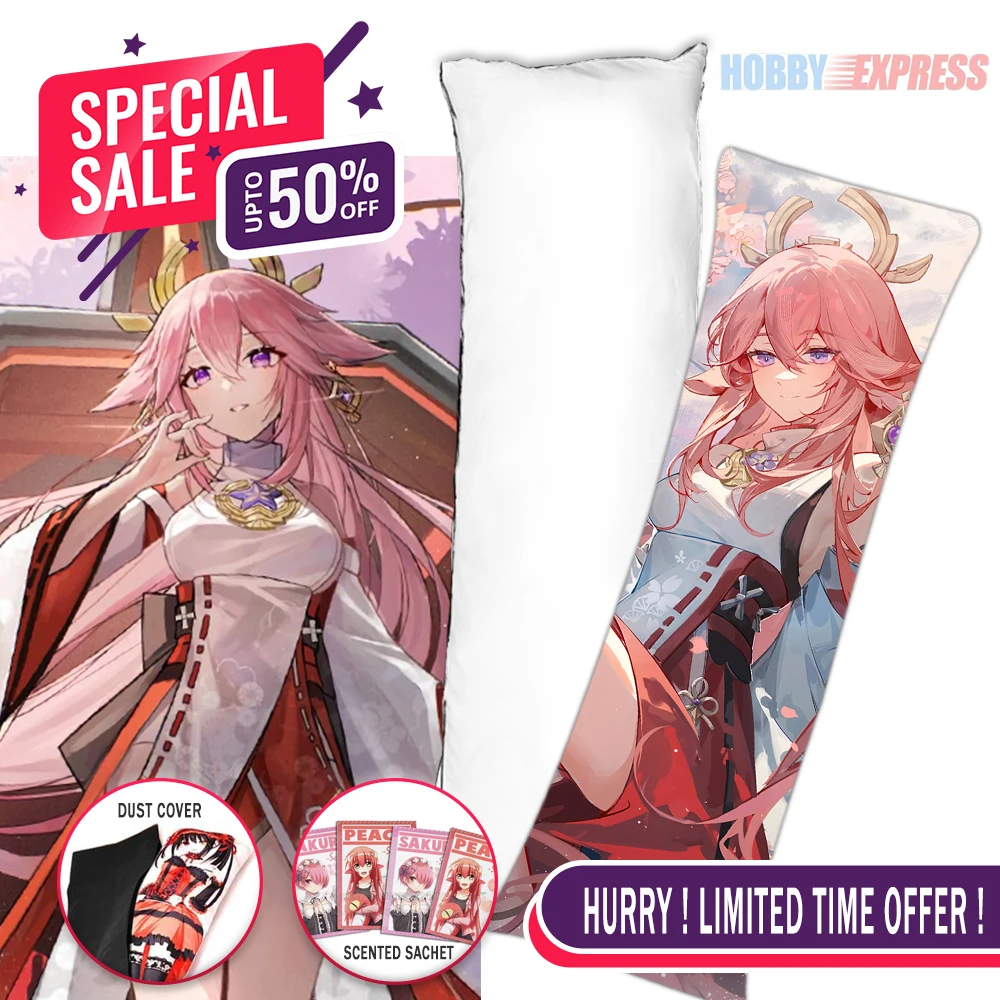 Hobby Express Anime Dakimakura Japanese Otaku Waifu Life Size Hugging Body Pillow Cover Yae Miko Genshin Impact TBPC-0001