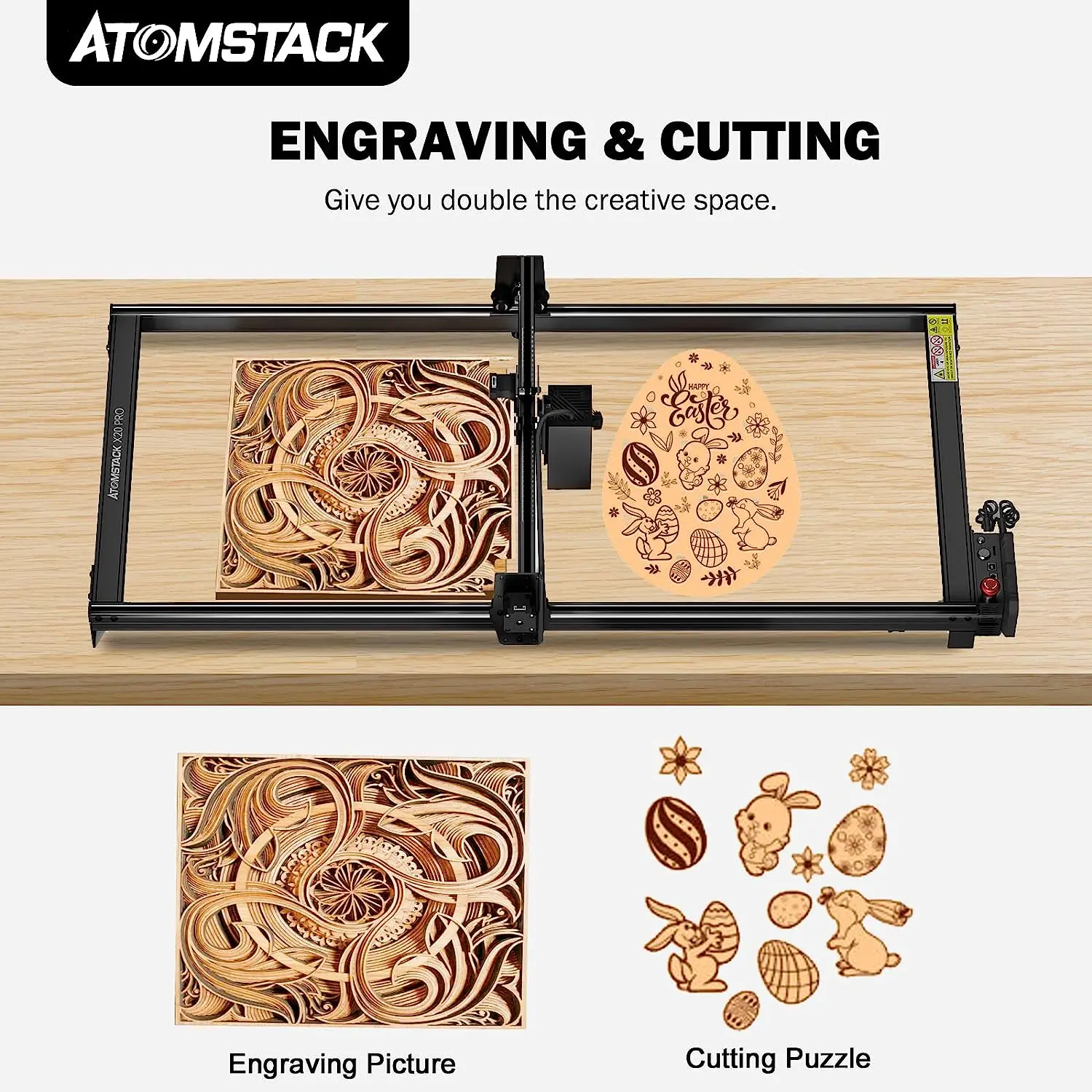 ATOMSTACK Y-axis Extension Kits for A40 X40 S30 PRO X20 S20 A20 PRO X7 A10 S10 PRO A5 PRO Laser Engraving Machine Up To 85*40cm