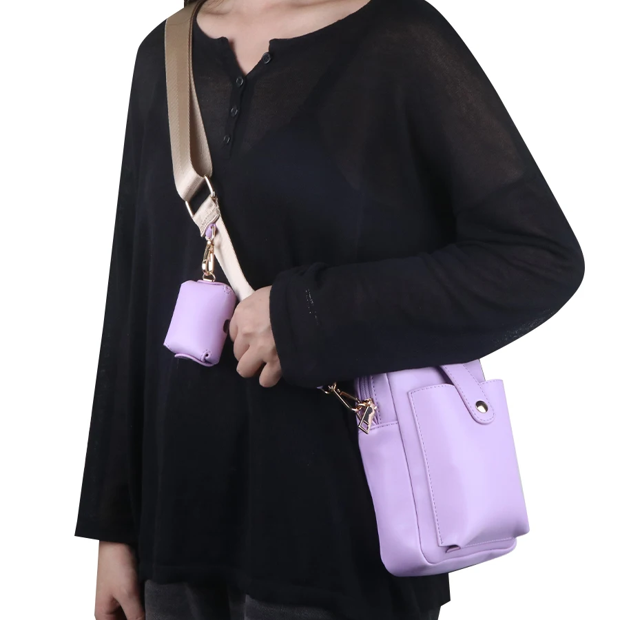 

Gorfia Women's Multifunctional PU Leather Shoulder Bag Classic Simple Crossbody with Metal Chain Buckle Mobile Phone Holder