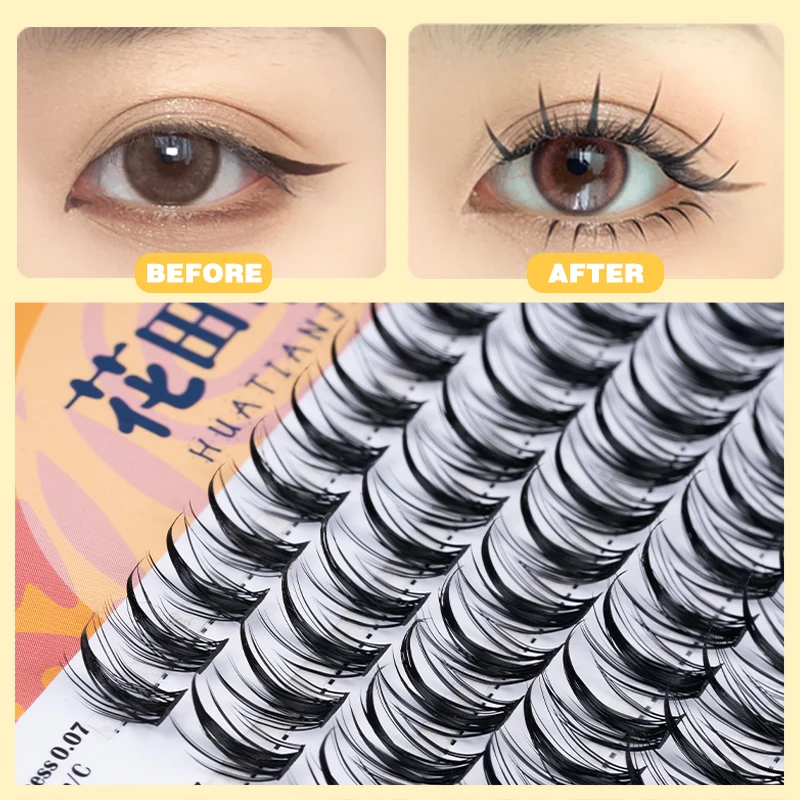 EASITENSION 80 clusters Wispy eyelashes extension Spikes Lash Dramatic volume Soft Segmented Lash Professional Makeup