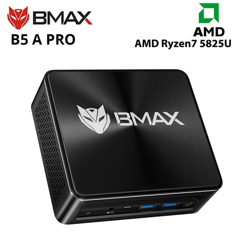 BMAX B5A Pro 미니 PC AMD Ryzen7 5700U 프로세서 AMD 라데온 그래픽 16GB(최대 64GB 지원) DDR4 512GB NVMe SSD 윈도우 11