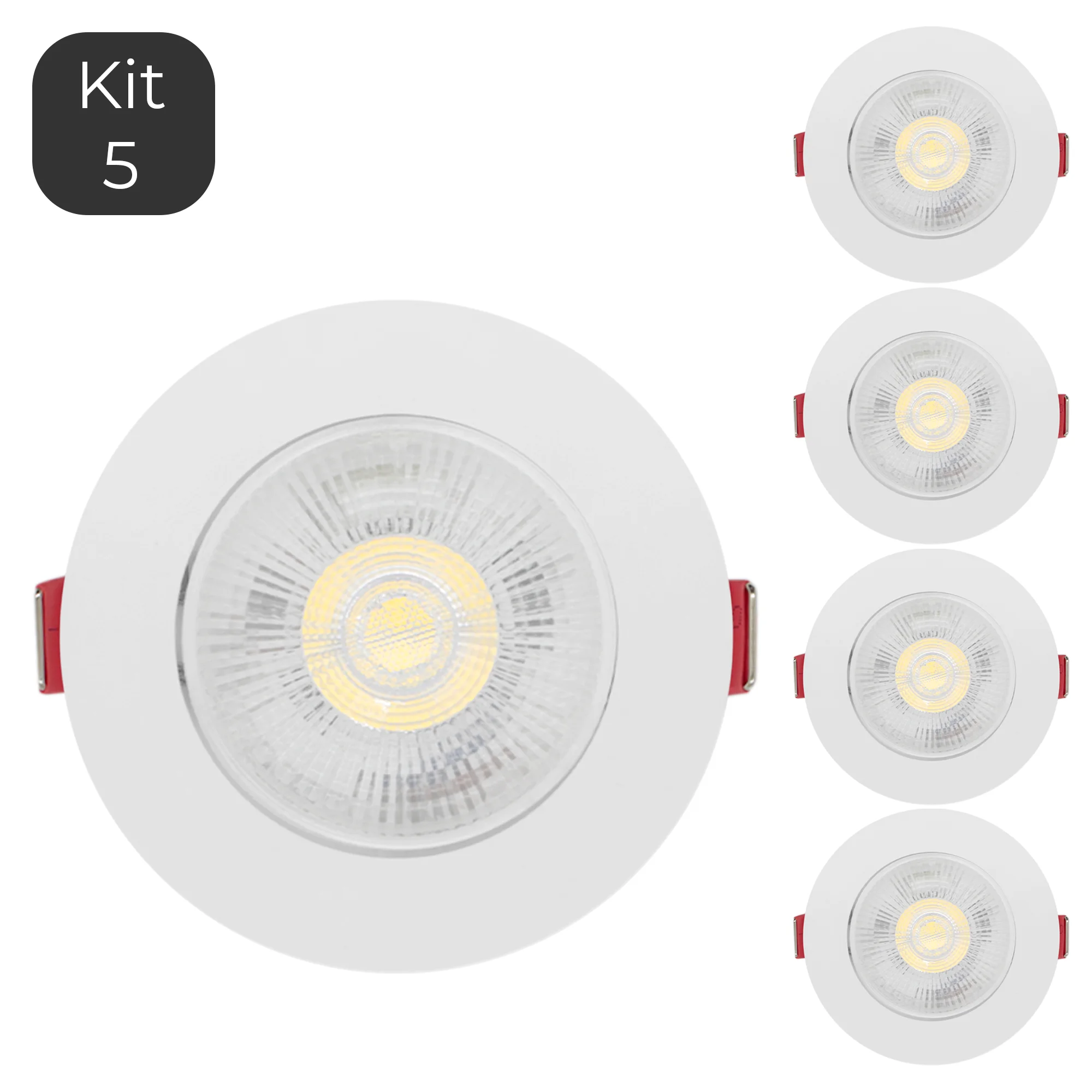 5 Spot Led Dicroica Smd 7W Round Embed Directable Color Light Kit Cold White/Neutral/Warm