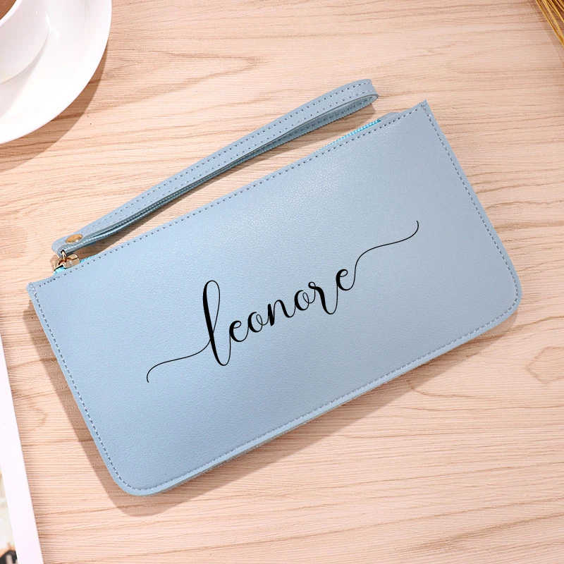 Personalized Bridesmaid Double Layer Women\'s Wallet Handbag PU Leather Bridesmaid Gift Proposal Gift Wedding Bag