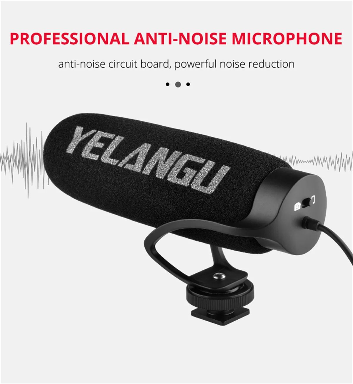 Micrófono profesional de calidad de sonido claro, Conector de zapata fría estándar, orificio roscado 1/4, salida macho de 3,5mm