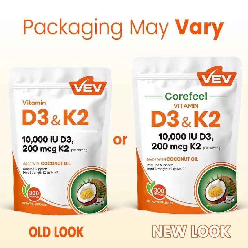 Vitamin D3 K2 Raw Material Softgel Gift Pack Natural Coconut Oil Formula Holiday Souvenir Present for Family Friends